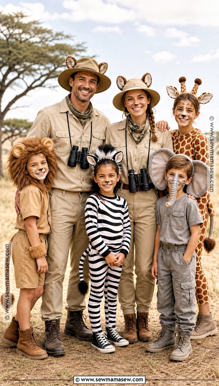 Safari Family Costume For Six - 30 family of 6 halloween costumes