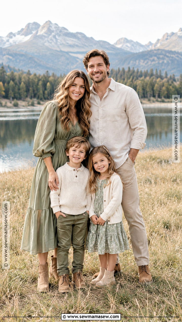 Sage And Beige Fall Family Picture Outfit - 25 outdoor fall family pictures outfits