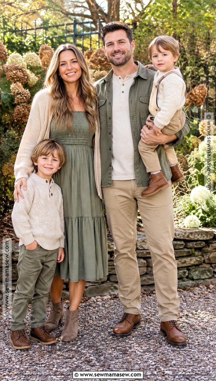 Sage And Beige Fall Family Picture Outfit - 20 fall picture outfits for family