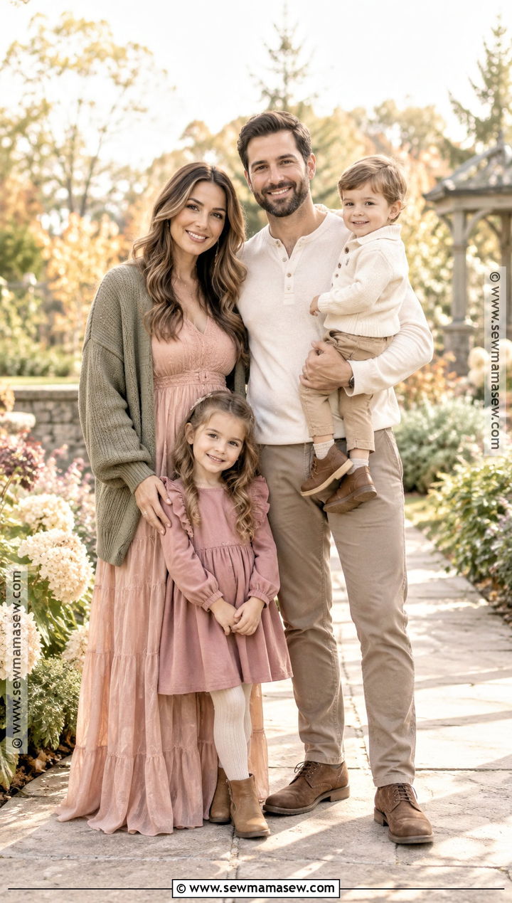 Sage And Blush Fall Family Photoshoot Outfit - 15 outdoor fall family photoshoot outfits