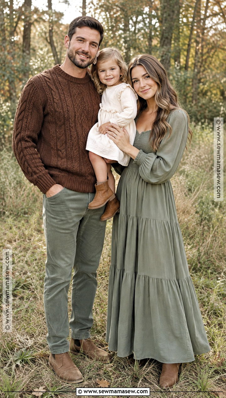 Sage And Chocolate Brown October Family Photo Outfits - 25 october family photos outfits