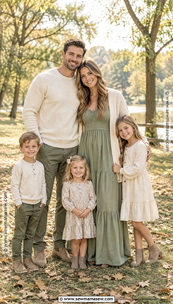 Sage And Cream Fall Family Photo Outfits - 15 family photo outfits ideas fall