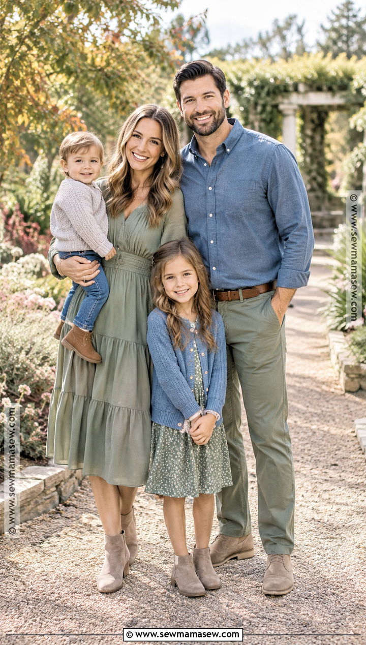 Sage And Dusty Blue Fall Family Outfits - 15 fall family matching outfits