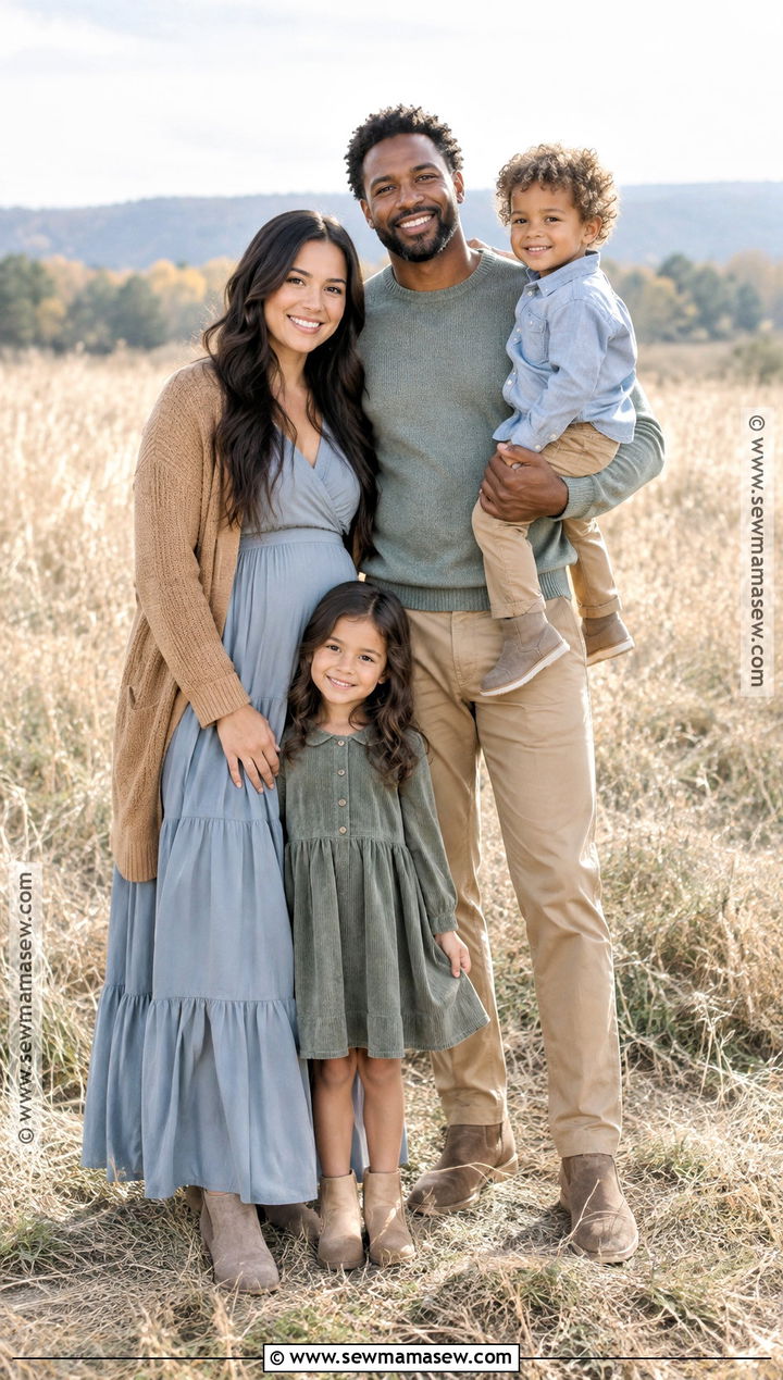 Sage And Dusty Blue Fall Family Picture Outfits - 15 family outfits for fall pictures