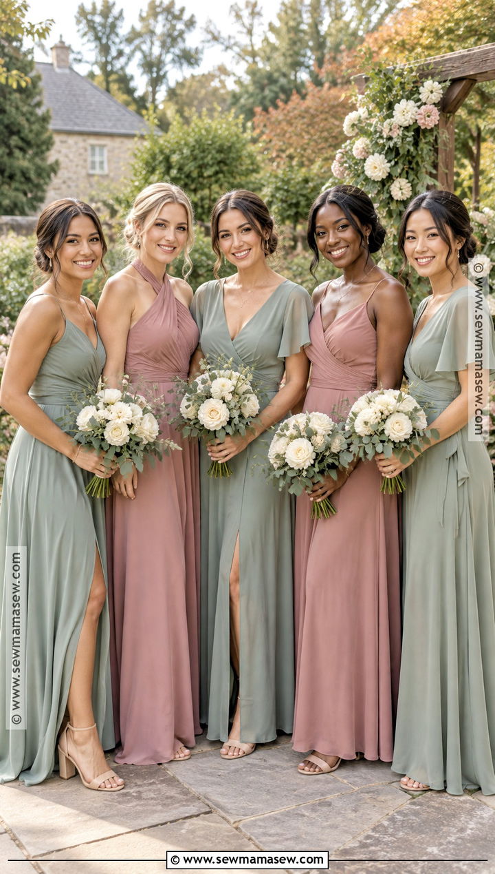Sage And Dusty Rose Bridesmaid Dresses - 25 mixed bridesmaid dresses fall