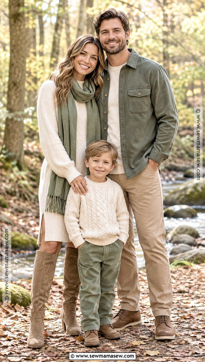 Sage And Ivory Fall Family Of 3 Photo Outfit - 20 fall family of 3 photo outfits