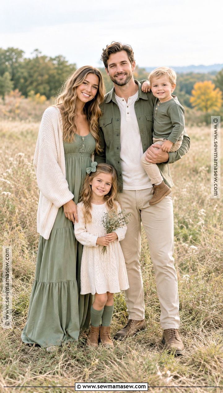 Sage And Oatmeal Fall Family Photo Outfits - 15 Family Photoshoot Outfit Ideas Fall