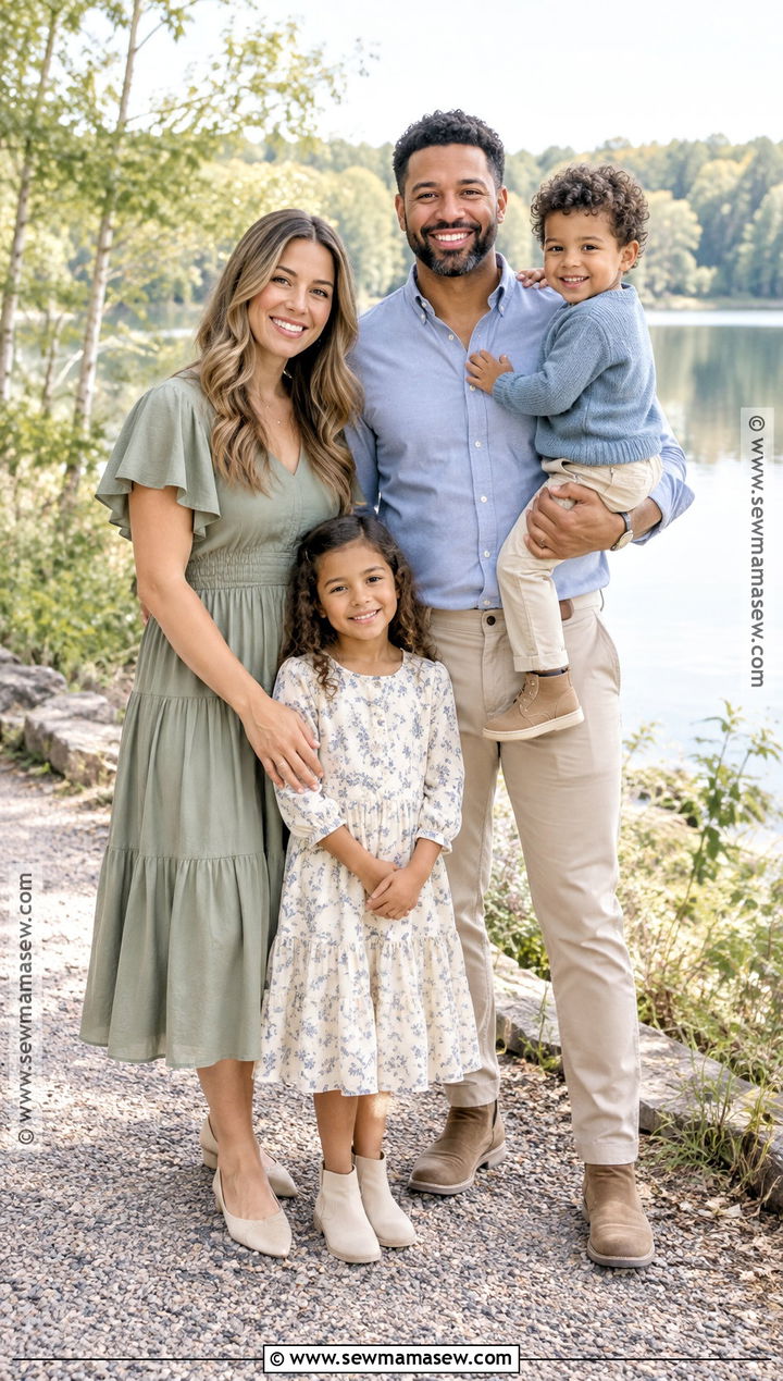 Sage And Soft Blue September Family Photo Outfits - 25 september family pictures outfits