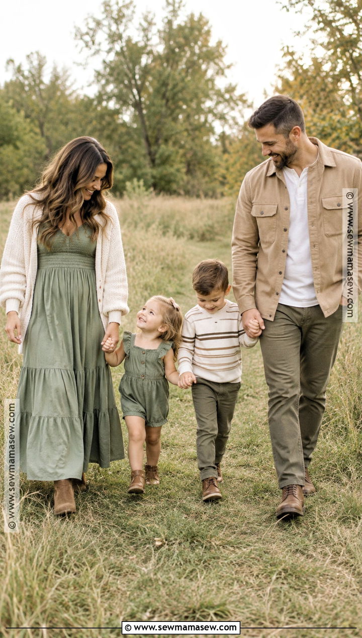 Sage And Tan Family Fall Photo Outfit - 15 family fall pics outfits