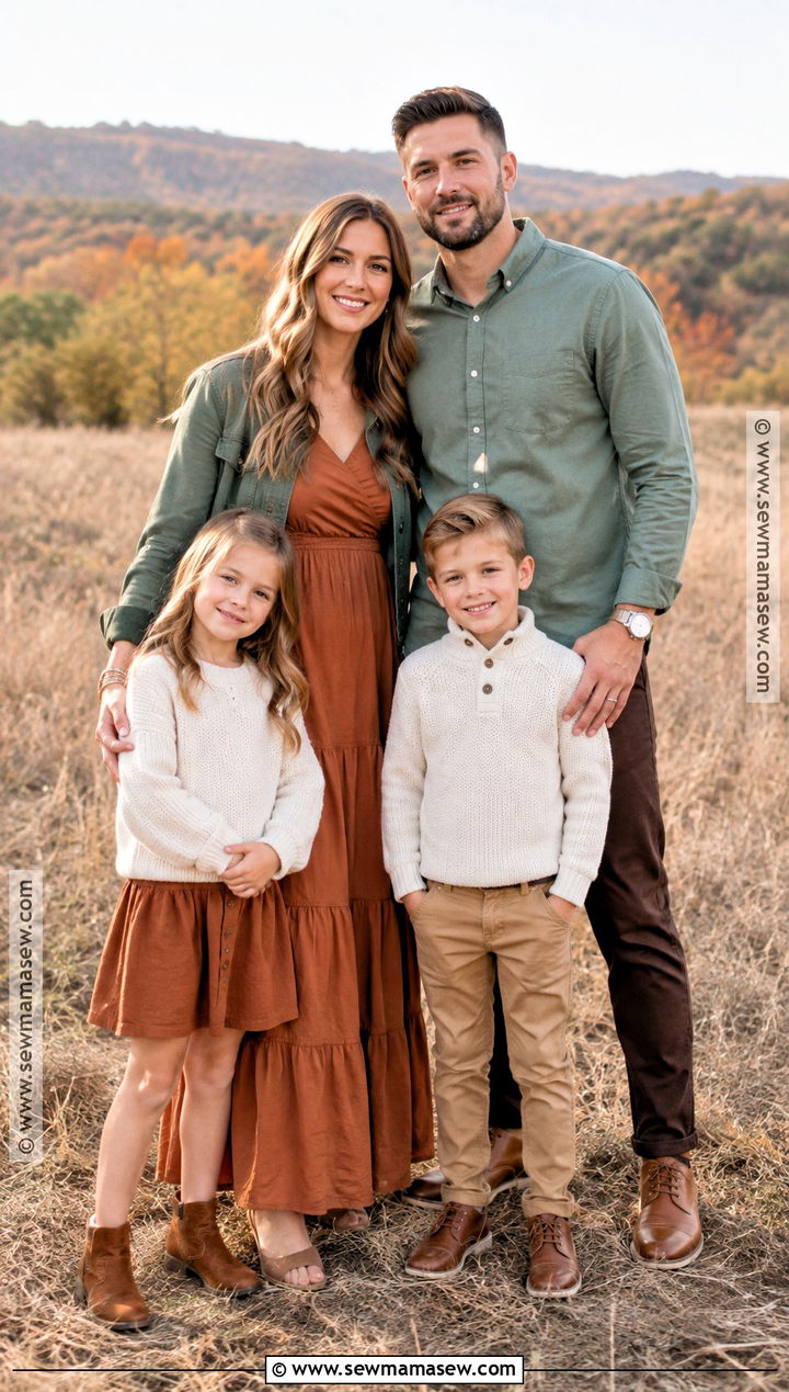 Sage And Terracotta Family Outfit - 15 fall matching outfits for family