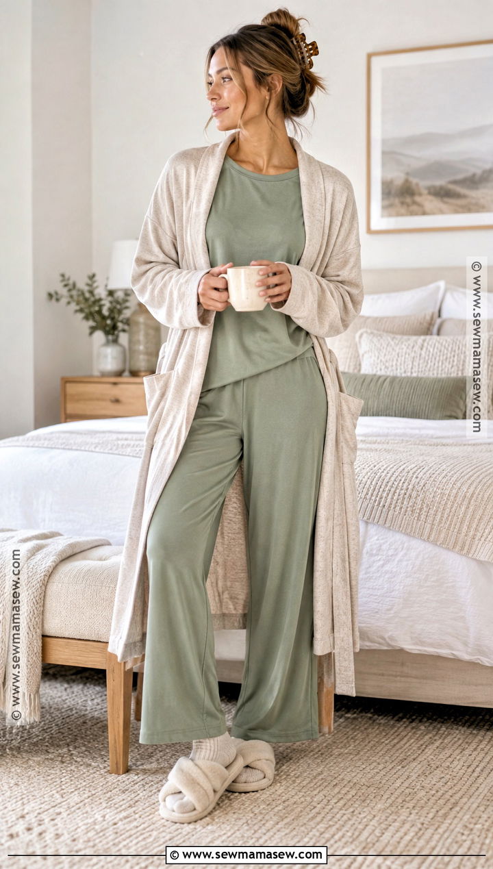 Sage Bamboo Fall Pajama Set - 20 Fall Pjs Aesthetic Ideas