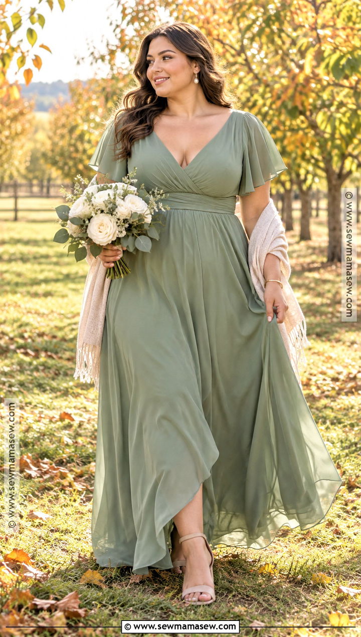 Sage Chiffon Fall Bridesmaid Dress - 15 Neutral Bridesmaid Dresses Fall