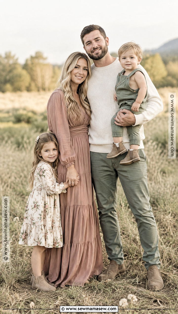 Sage Dusty Rose And Cream Fall Family Photo Outfits - 15 family photo outfit fall color schemes ideas