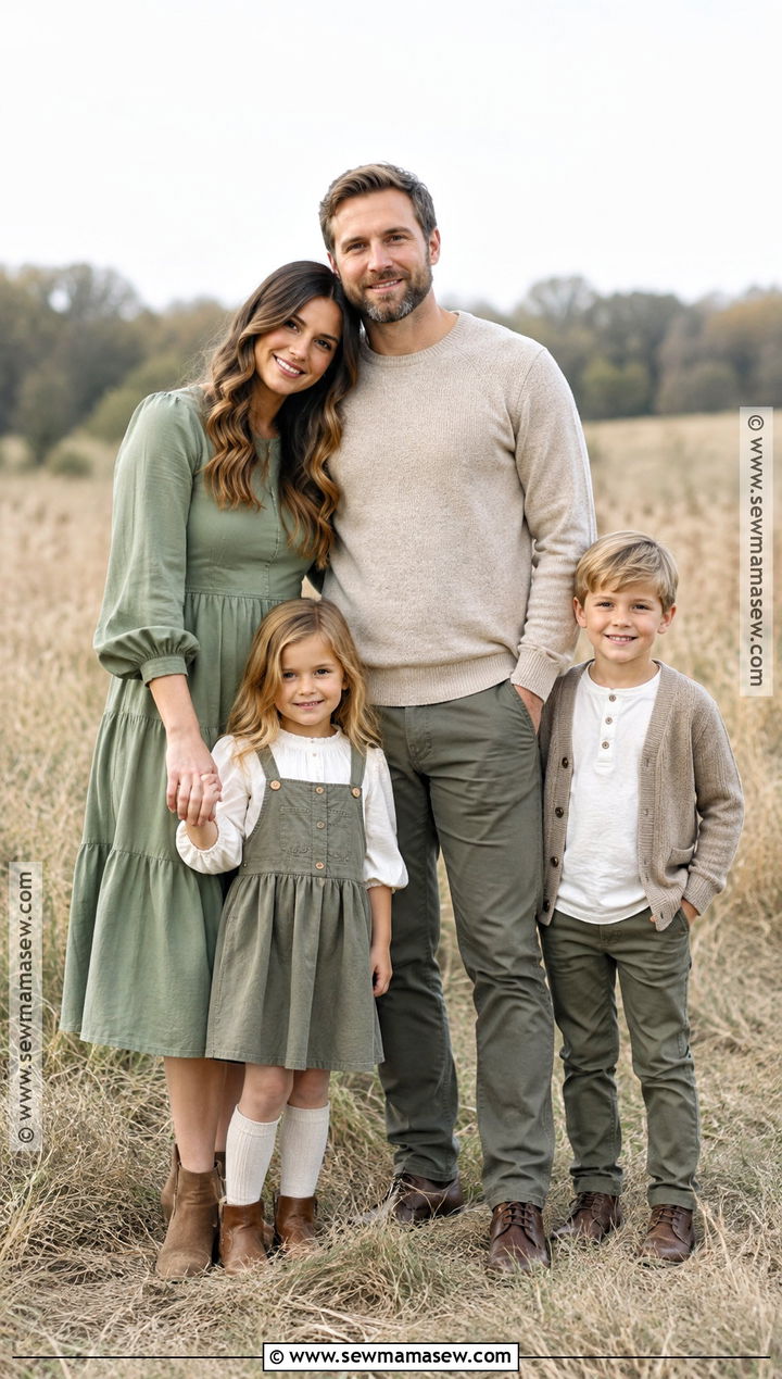 Sage Green And Beige Fall Family Photo Outfits - 15 family pics fall outfits