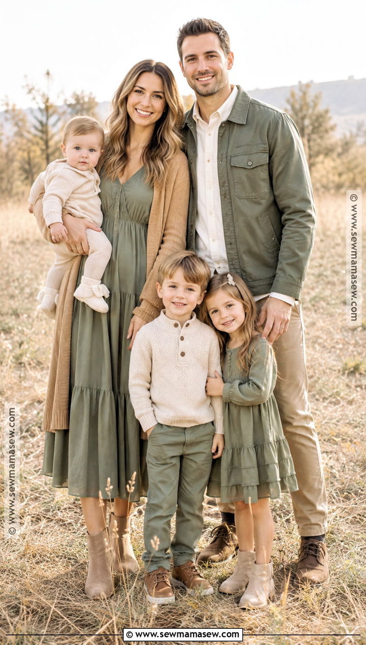 Sage Green And Beige Fall Family Portrait Outfits - 15 family portraits outfits fall