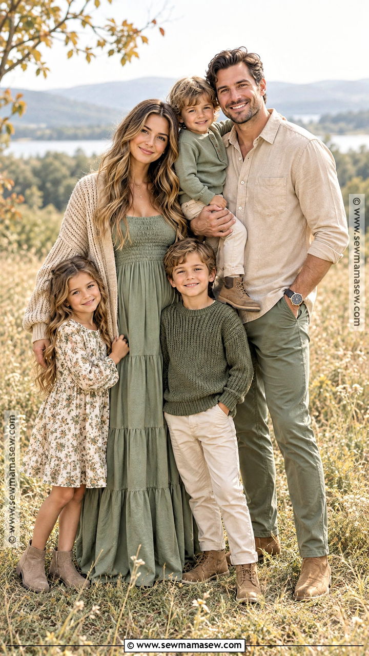 Sage Green And Beige Family Photo Outfit - 20 fall family pictures outfits green