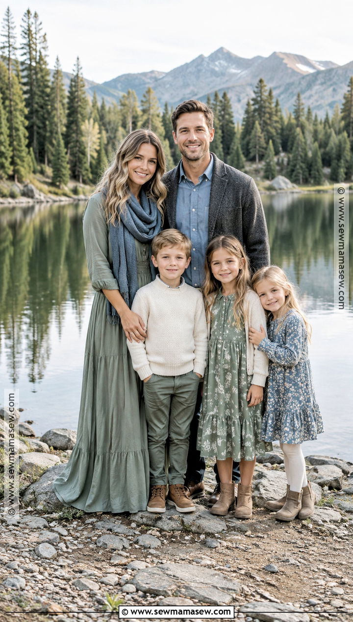 Sage Green And Dusty Blue Fall Family Photo Outfits - 20 green fall family photo outfits