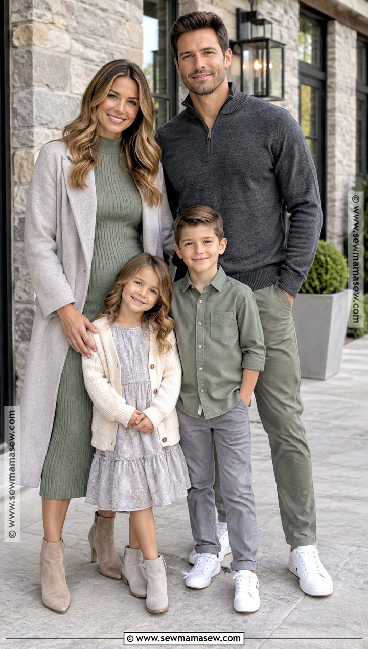 Sage Green And Gray Family Photo Outfit - 20 fall family pictures outfits green