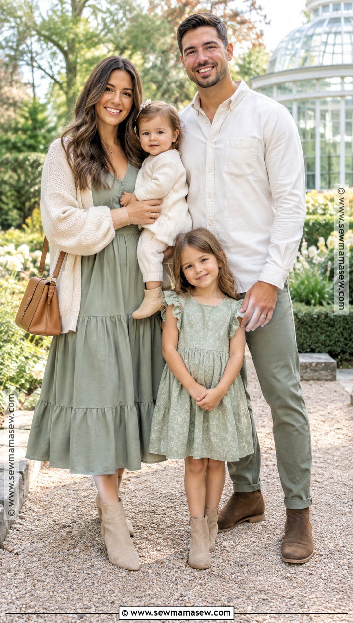 Sage Green And Ivory Fall Family Photo Outfits - 15 fall family photo outfit ideas