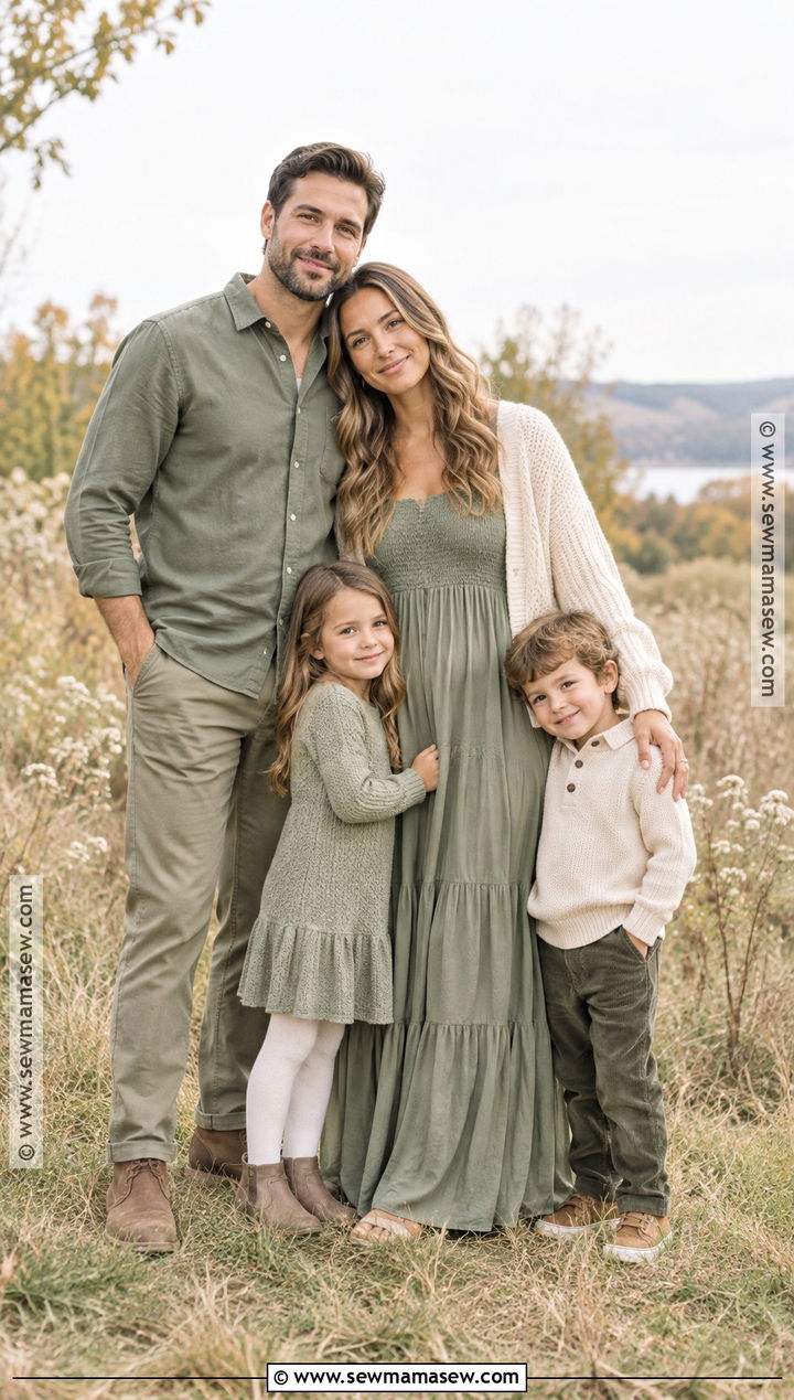 Sage Green And Ivory Family Photoshoot Outfit - 25 Fall Photoshoot Outfits for Family