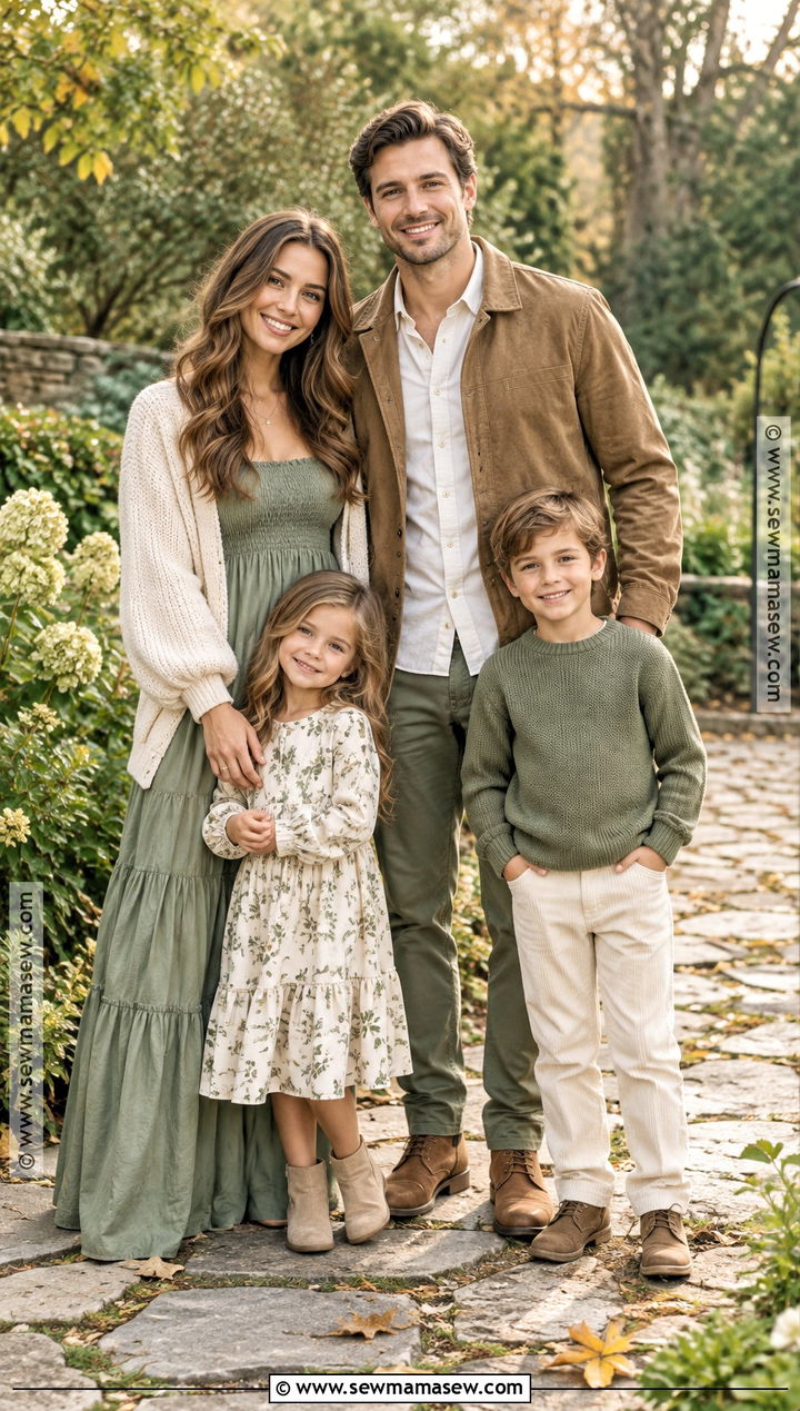 Sage Green And Ivory Outfits For Fall Family Pictures - 15 outfit ideas for family pictures fall