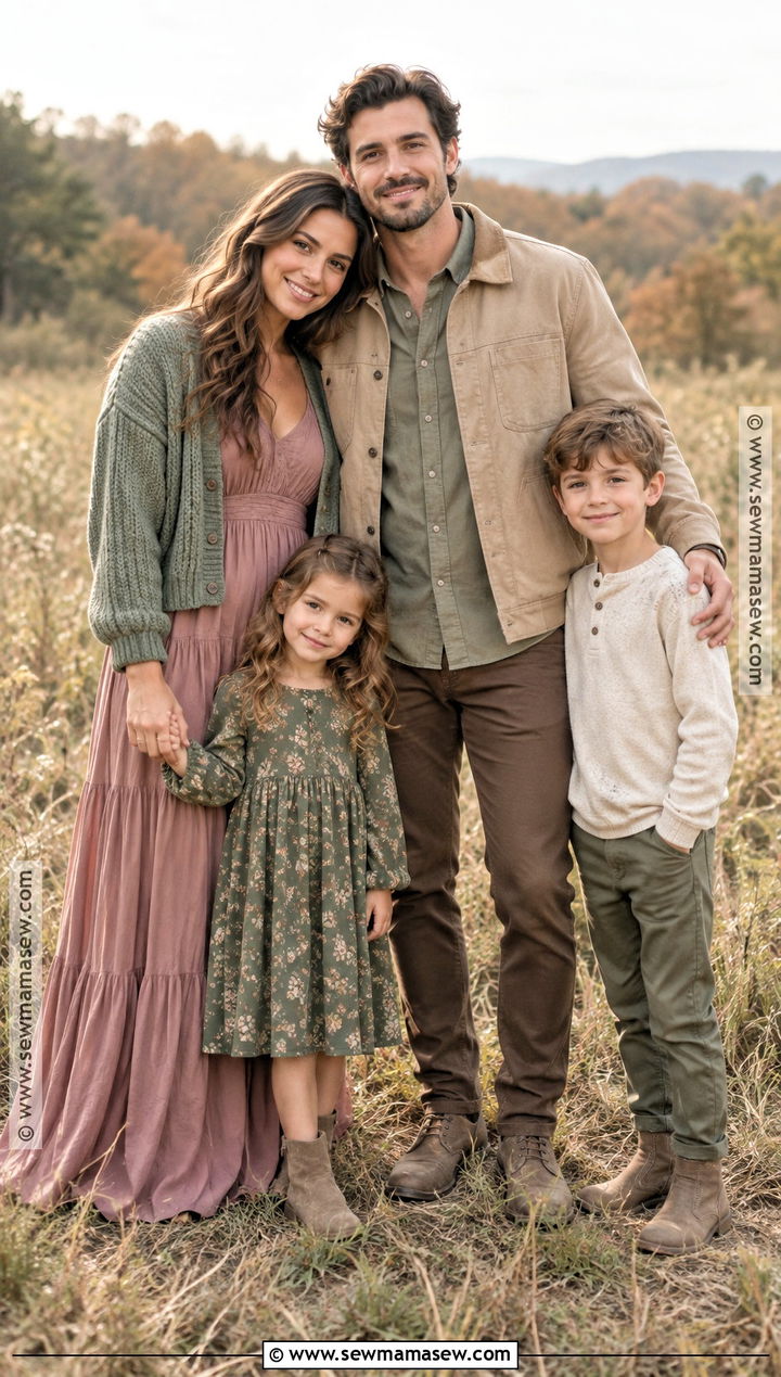 Sage Green And Mauve Family Photo Outfit - 20 fall family pictures outfits green