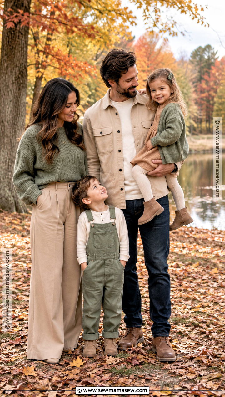 Sage Green And Tan Fall Family Picture Outfit - 25 casual fall family picture outfits