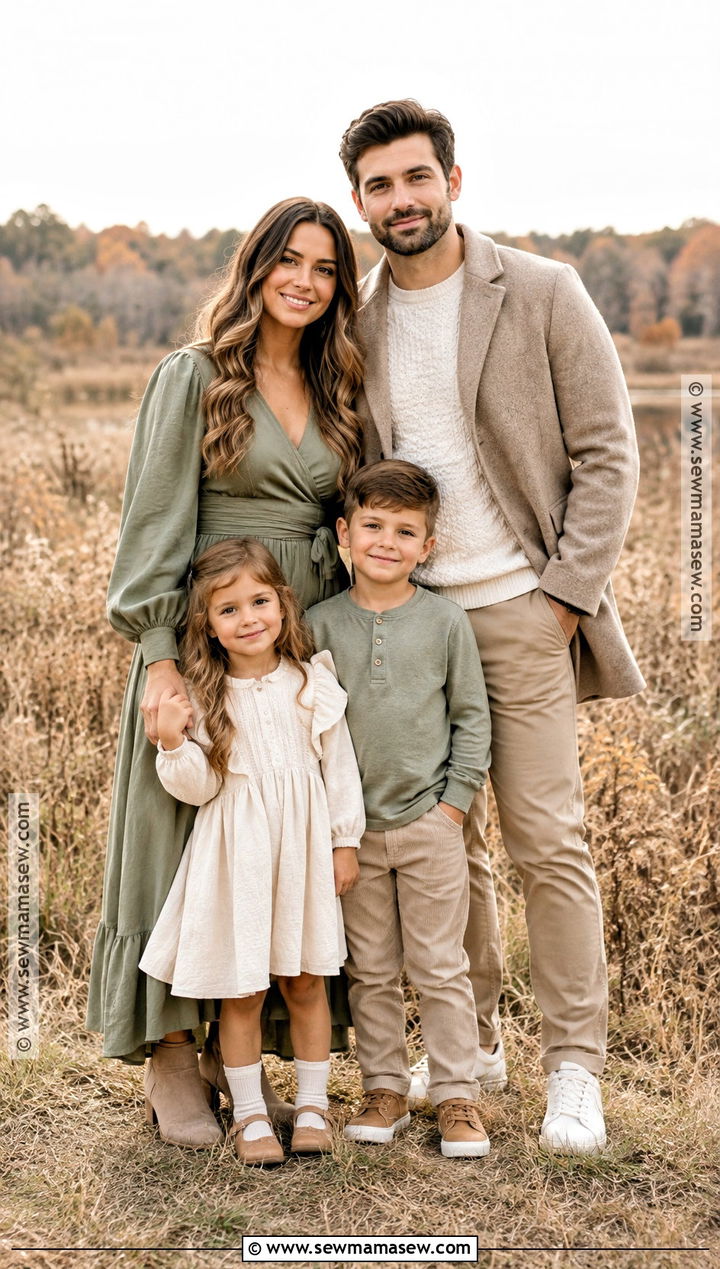 Sage Green And Taupe Fall Family Photoshoot Outfit - 20 fall family photoshoot outfits