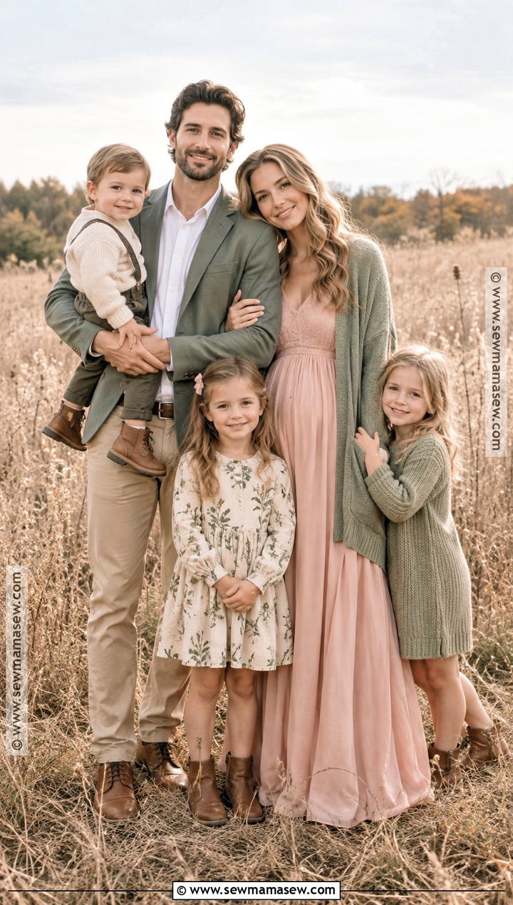 Sage Green Blush And Tan Family Photo Outfits - 20 Family Photo Outfits Fall Color Schemes