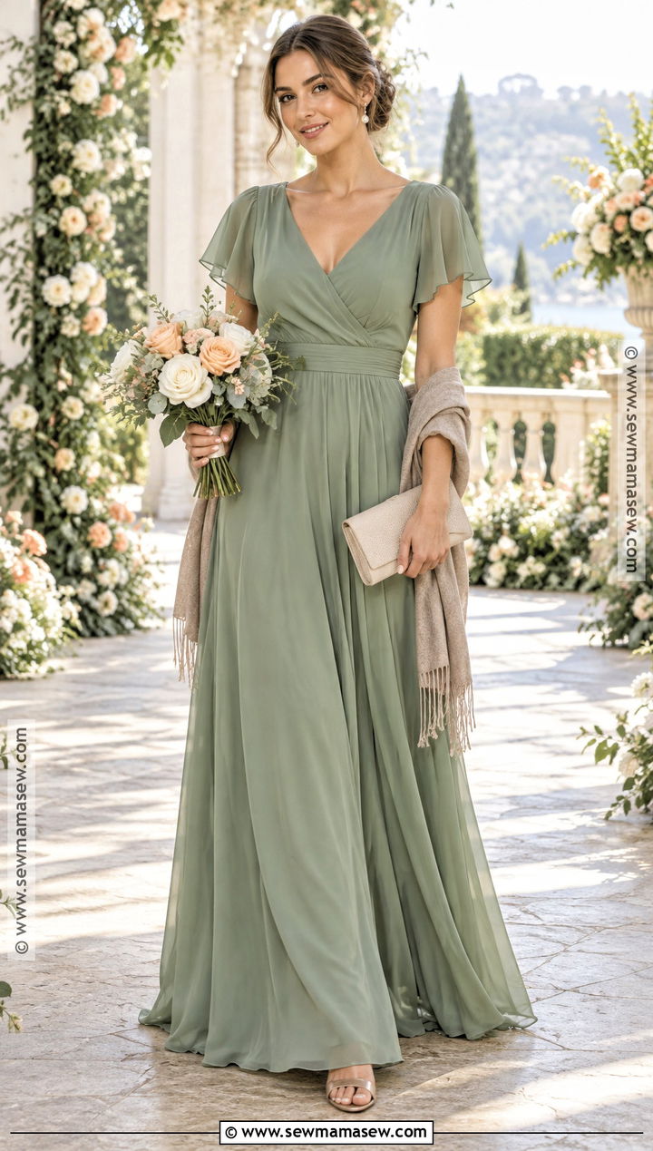 Sage Green Chiffon Bridesmaid Dress - 15 Bridesmaids Dresses Fall Colors