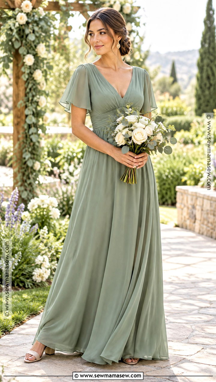 Sage Green Chiffon Bridesmaid Dress - 20 september bridesmaid dresses