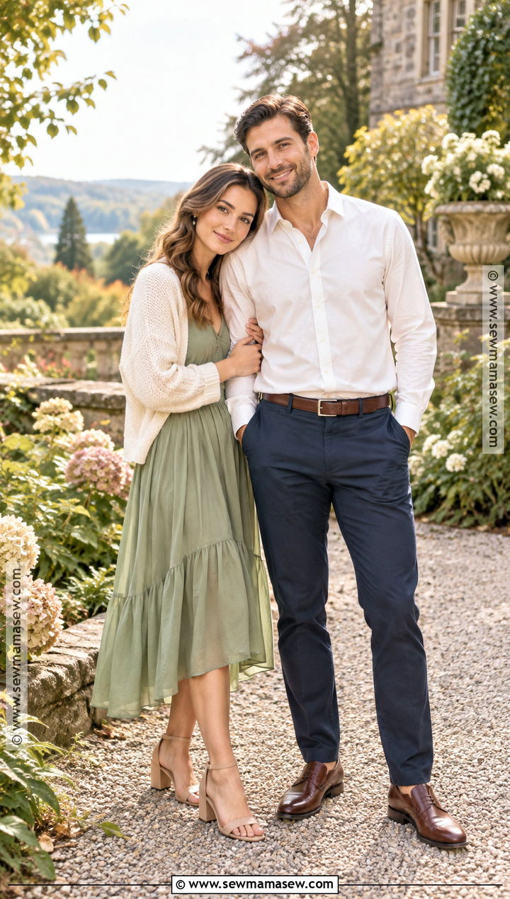 Sage Green Dress Engagement Picture Outfit - 20 september engagement pictures outfits