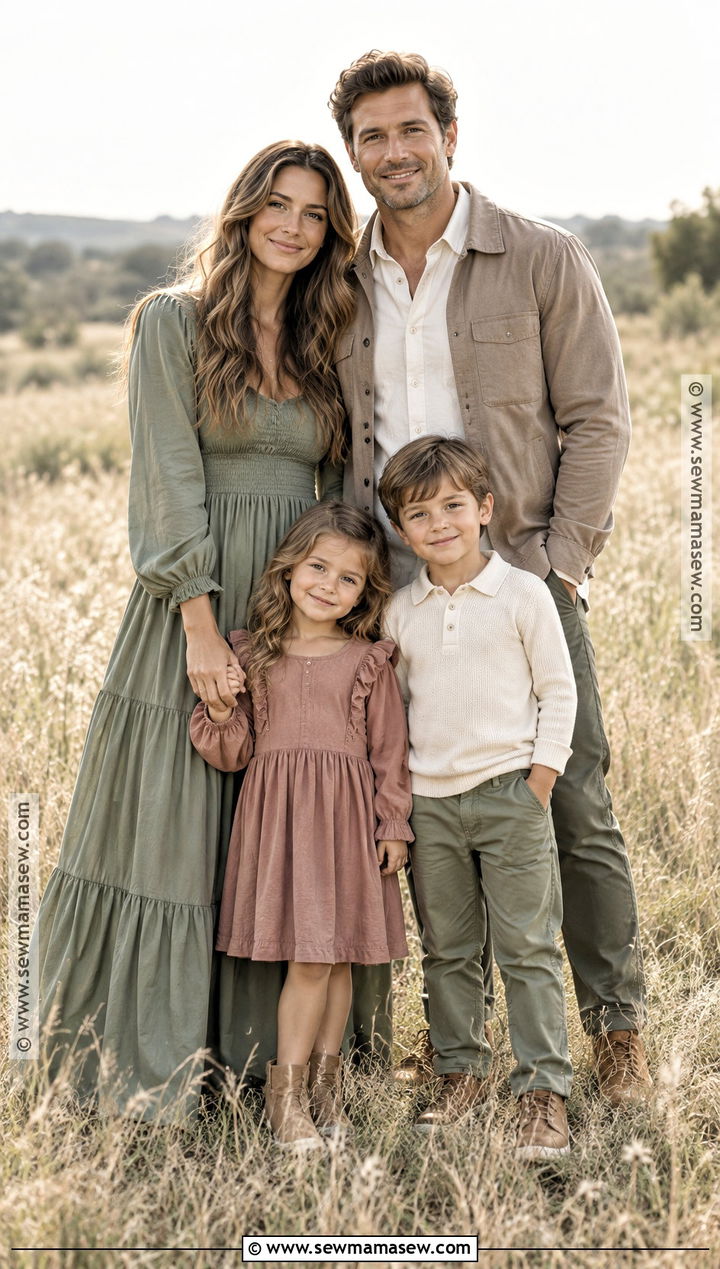 Sage Green Dusty Rose And Ivory Family Picture Outfits - 15 fall family pictures outfits color schemes green