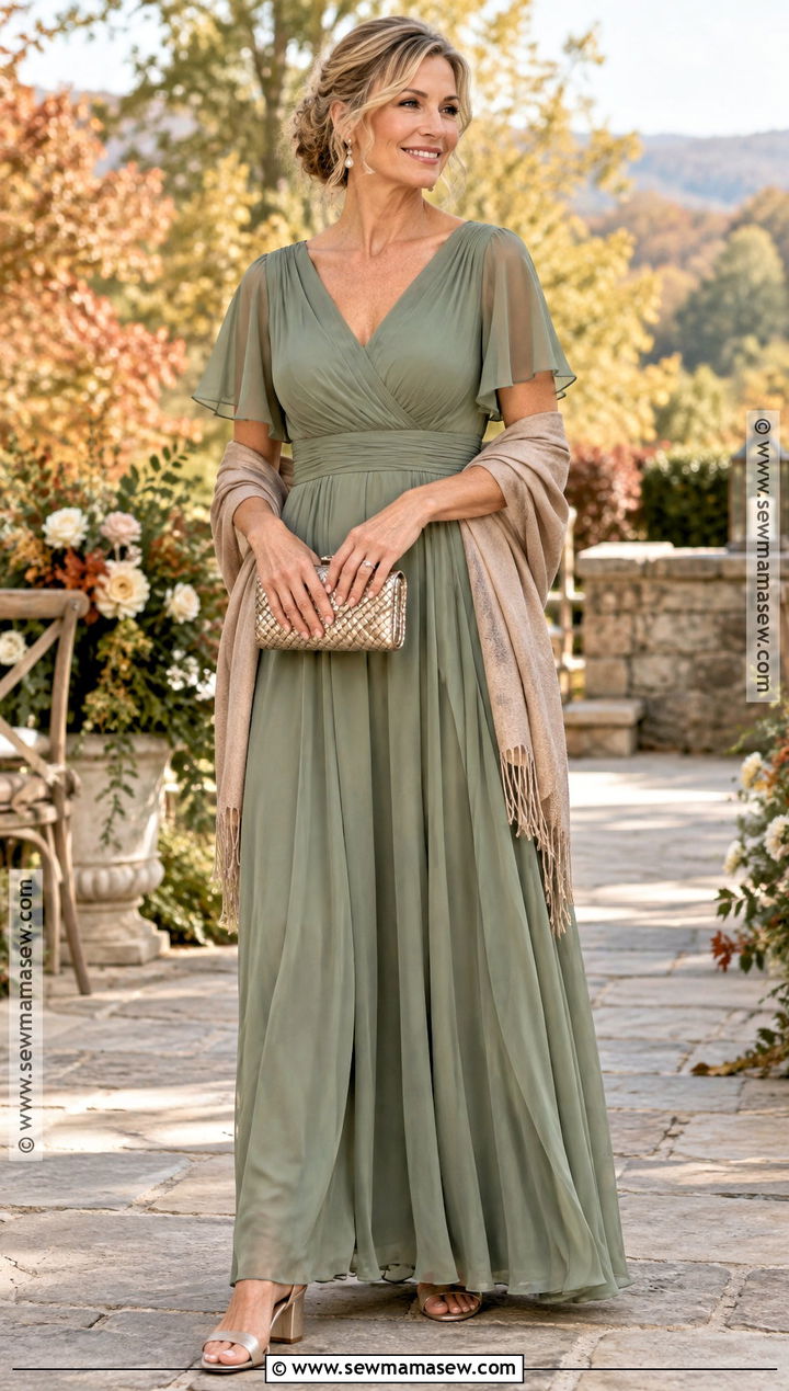 Sage Green Fall Boho Mother Of The Bride Dress - 15 Fall Mother Of The Bride Dresses Boho