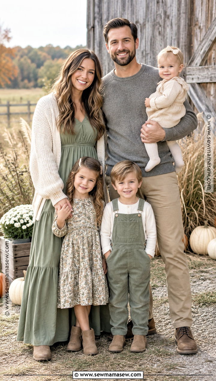 Sage Green Fall Family Photo Outfits - 15 family photo outfit inspo fall ideas