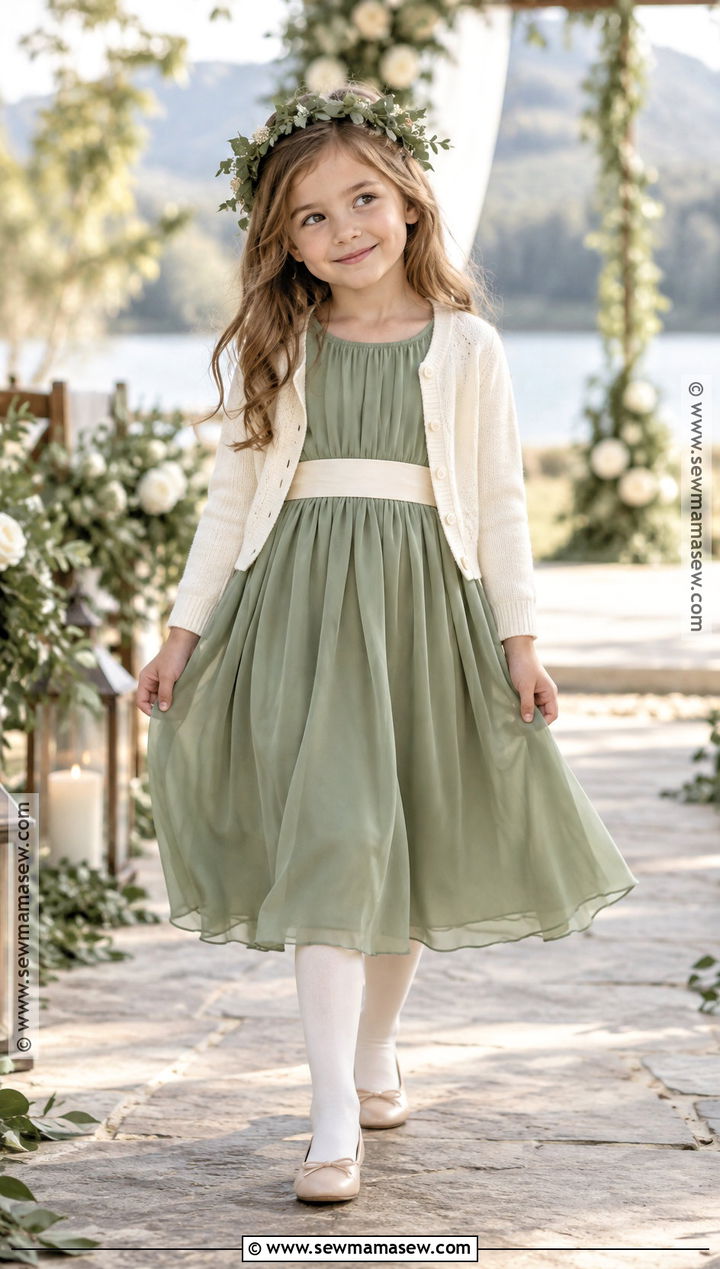 Sage Green Flower Girl Dress - 15 November Flower Girl Dresses