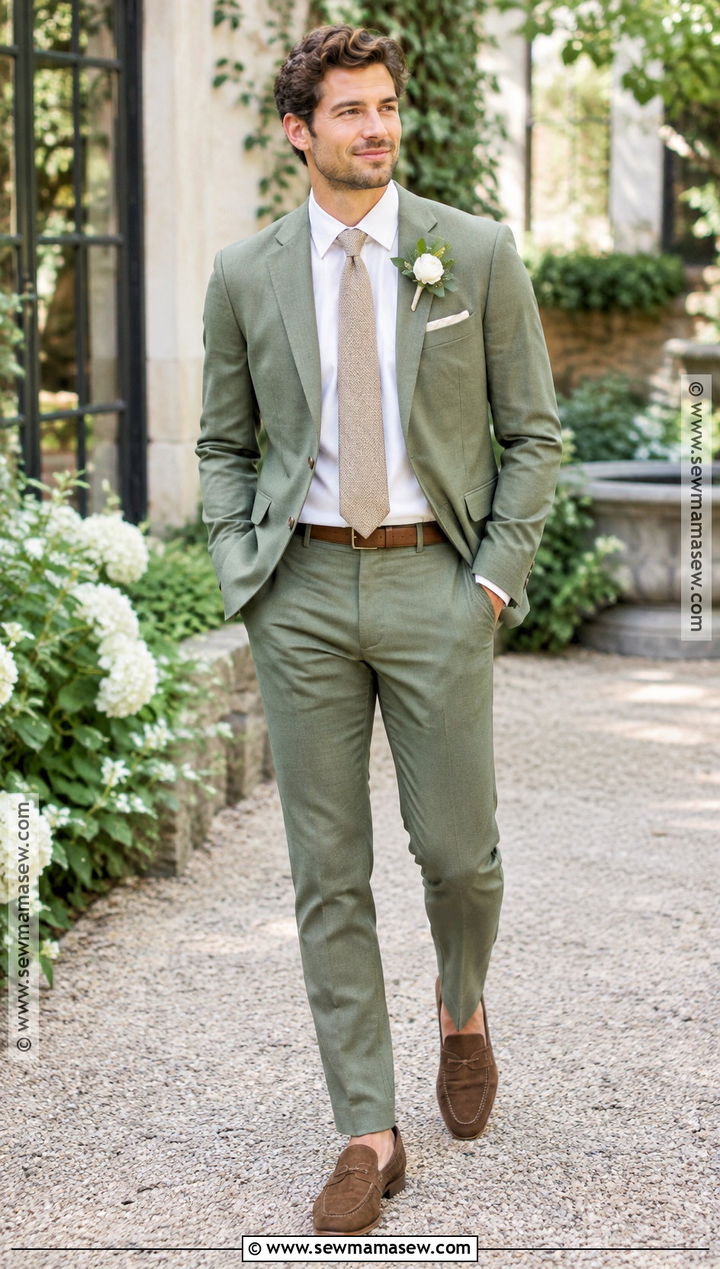 Sage Green Groom Suit - 15 september groom attire ideas