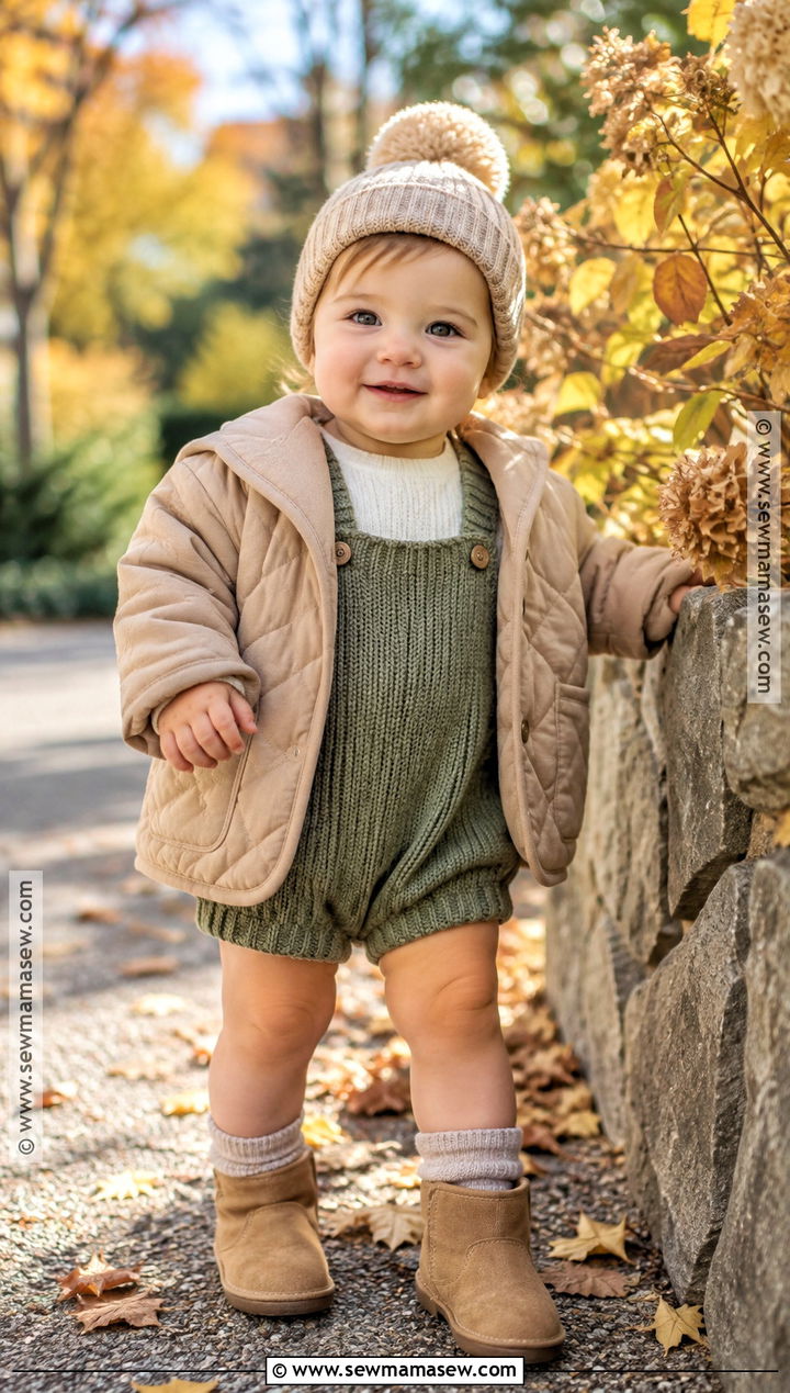 Sage Green Romper Baby Fall Outfit - 25 baby fall outfits