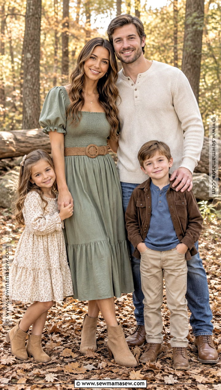 Sage Green Smocked Fall Photoshoot Dress - 15 fall dresses for photoshoot for family