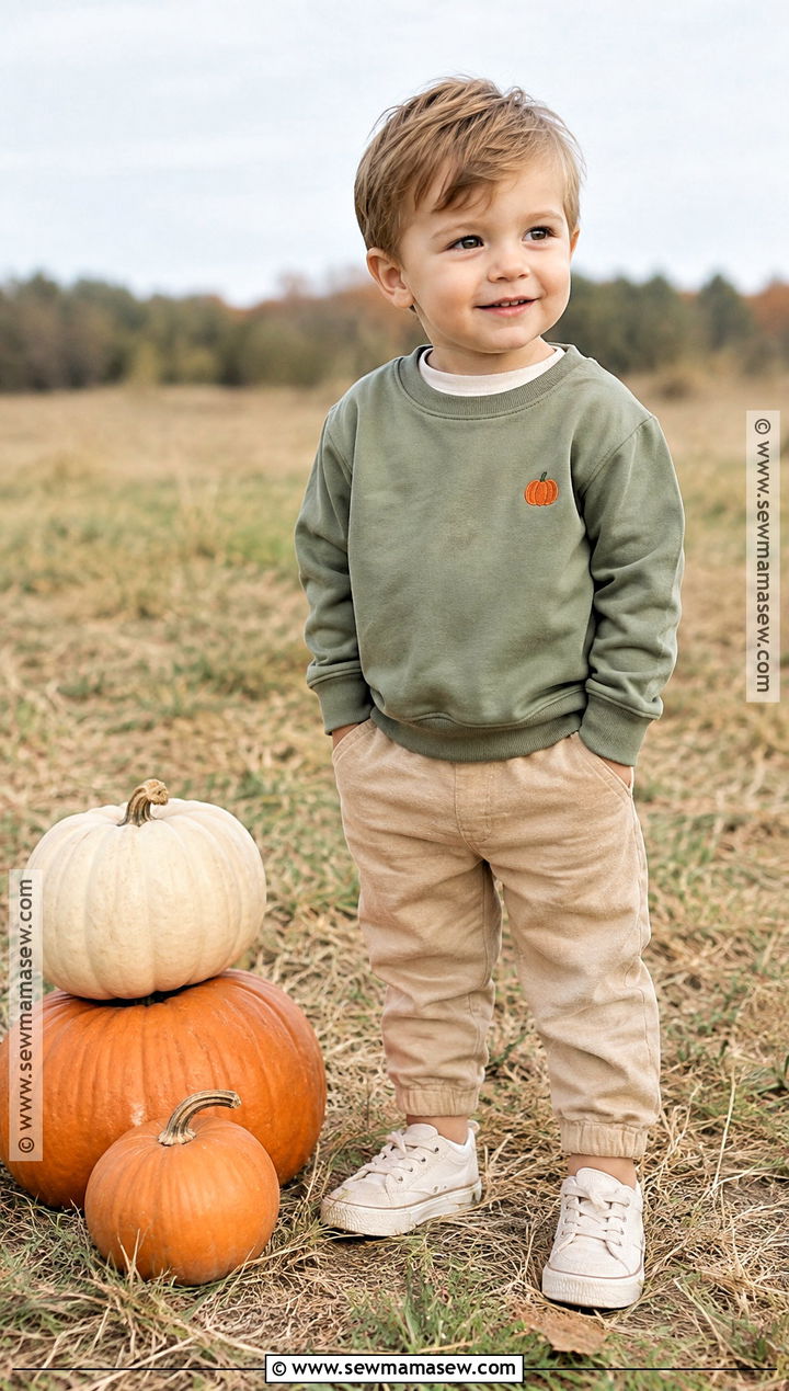 Sage Green Sweatshirt Pumpkin Patch Toddler Outfit - 20 Pumpkin Patch Toddler Outfit Ideas for Boys