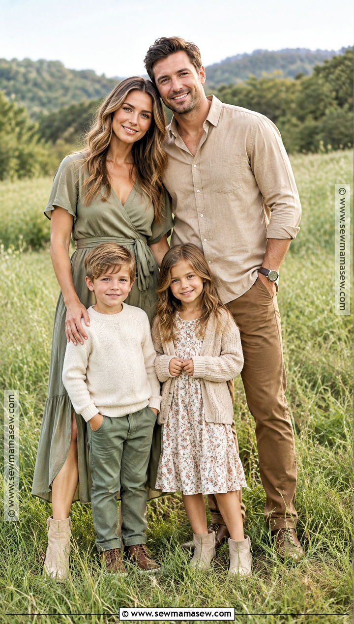 Sage Green and Beige Family Picture Outfit - 15 family picture outfits september