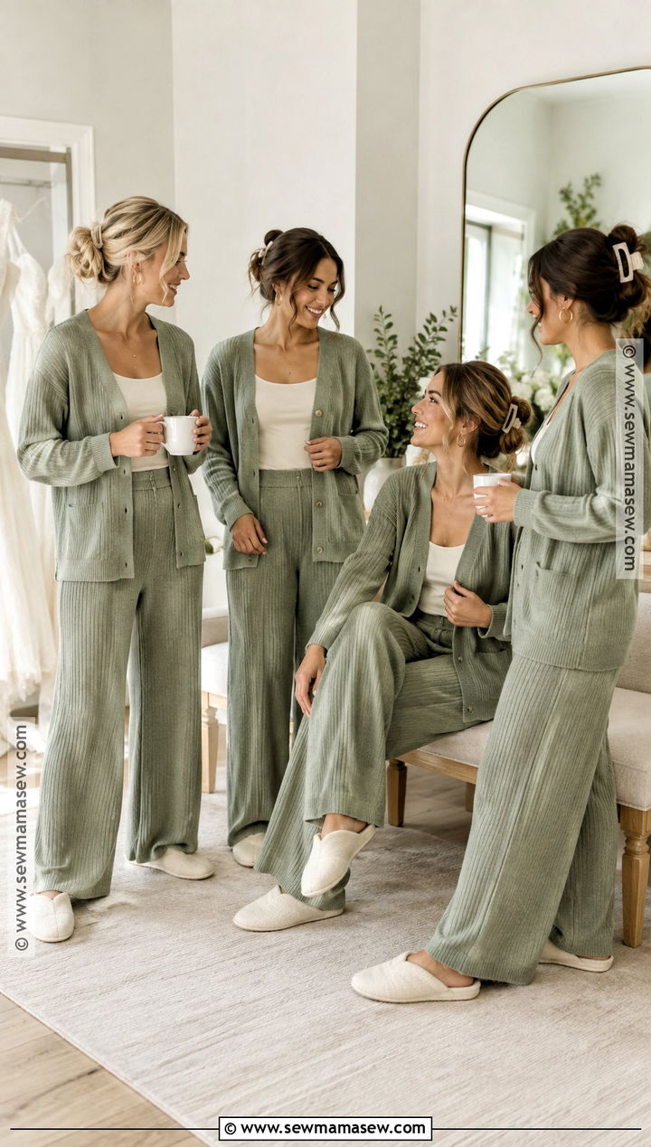 Sage Knit Bridesmaid Getting Ready Outfit - 20 Bridesmaid Getting Ready Outfit Fall Ideas