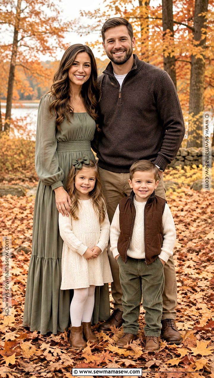 Sage and Brown Fall Family Outfit - 15 fall family outfits 2026