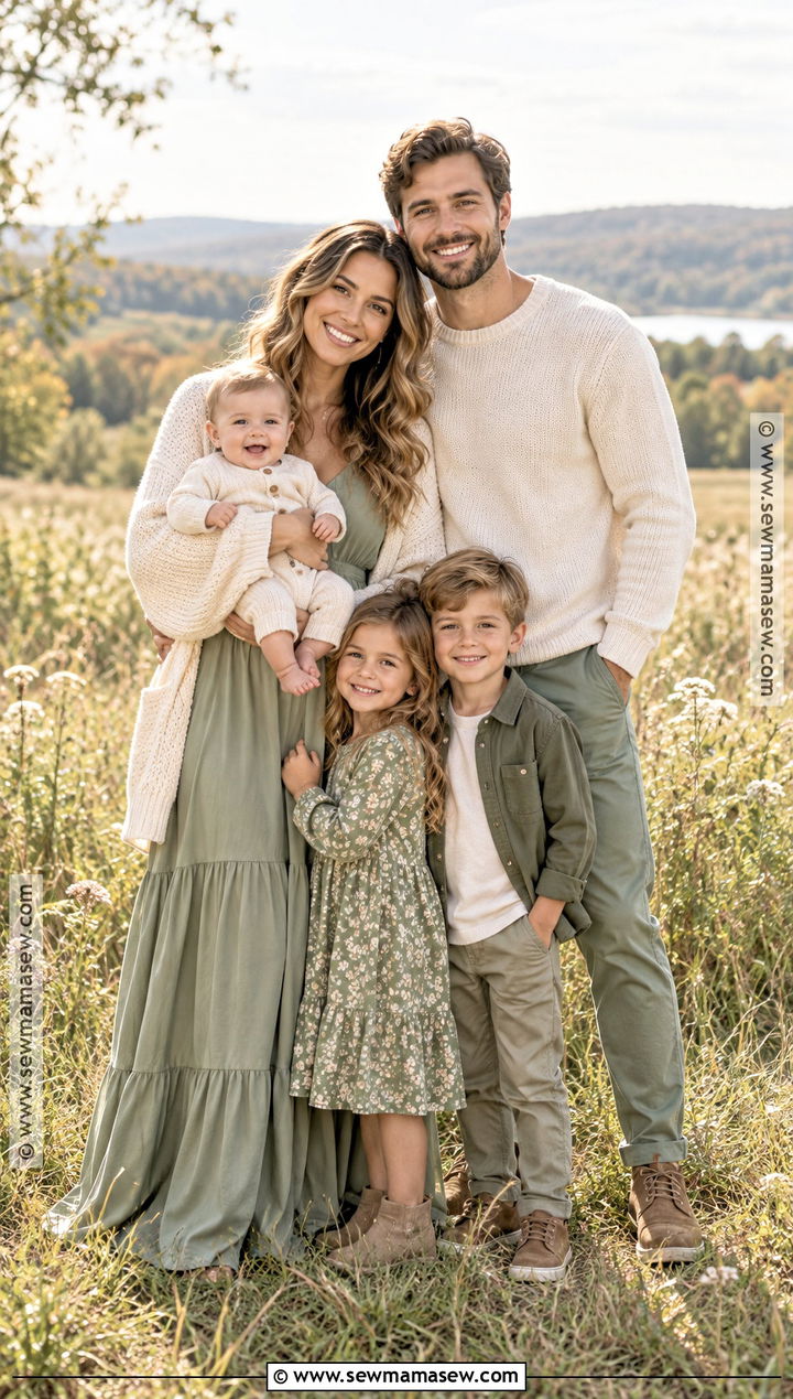 Sage and Cream Family Photo Outfits - 15 family photo outfits neutral fall