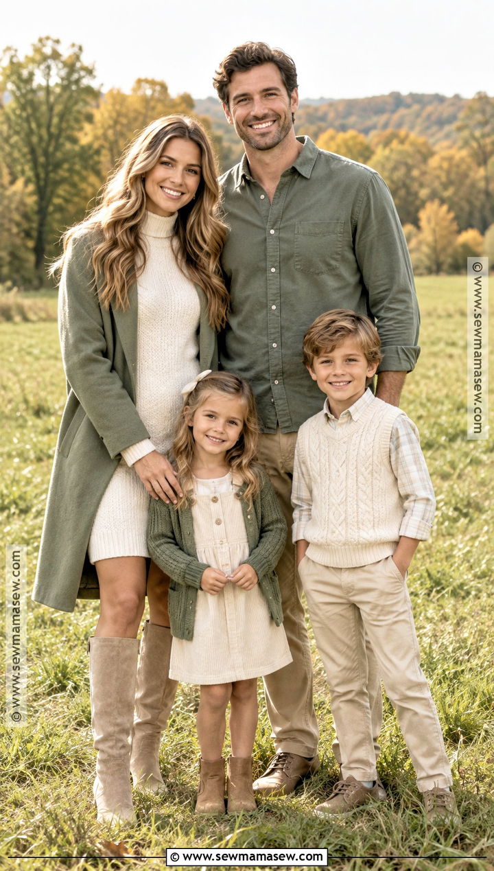 Sage and Ivory Fall Family Photo Outfits - 15 fall family shoot outfit ideas