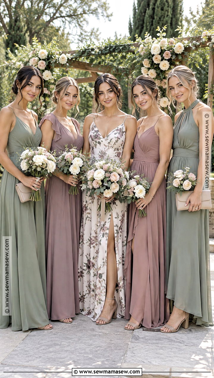 Sage and Mauve Floral Dress Outfit - 15 Floral Bridesmaid Dresses Mismatched Fall