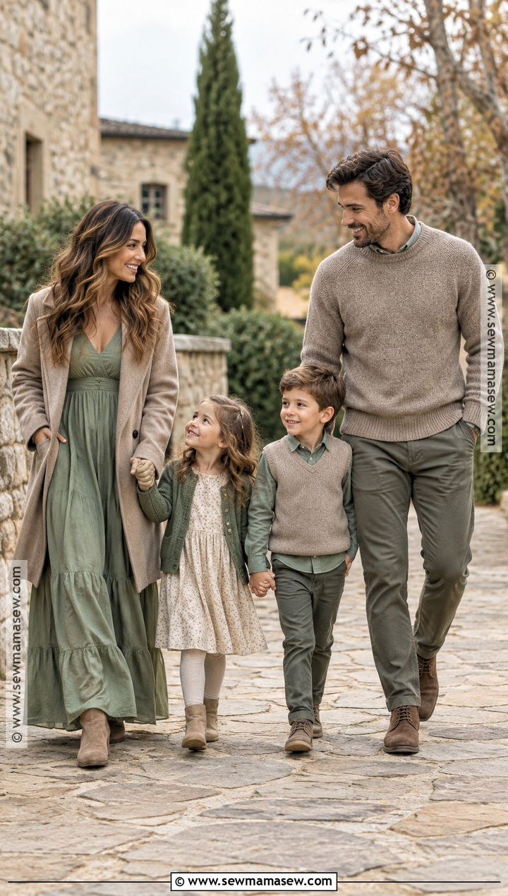 Sage and Taupe November Family Photo Outfits - 15 november family photos outfits
