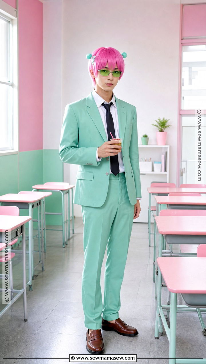 Saiki Kusuo Cosplay With Pink Wig - 30 short hair cosplay characters ideas