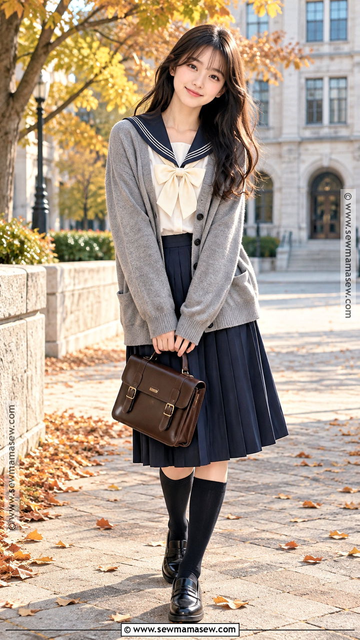 Sailor Collar Blouse and Pleated Skirt Shoujo Outfit - 20 Fall Shoujo Outfits