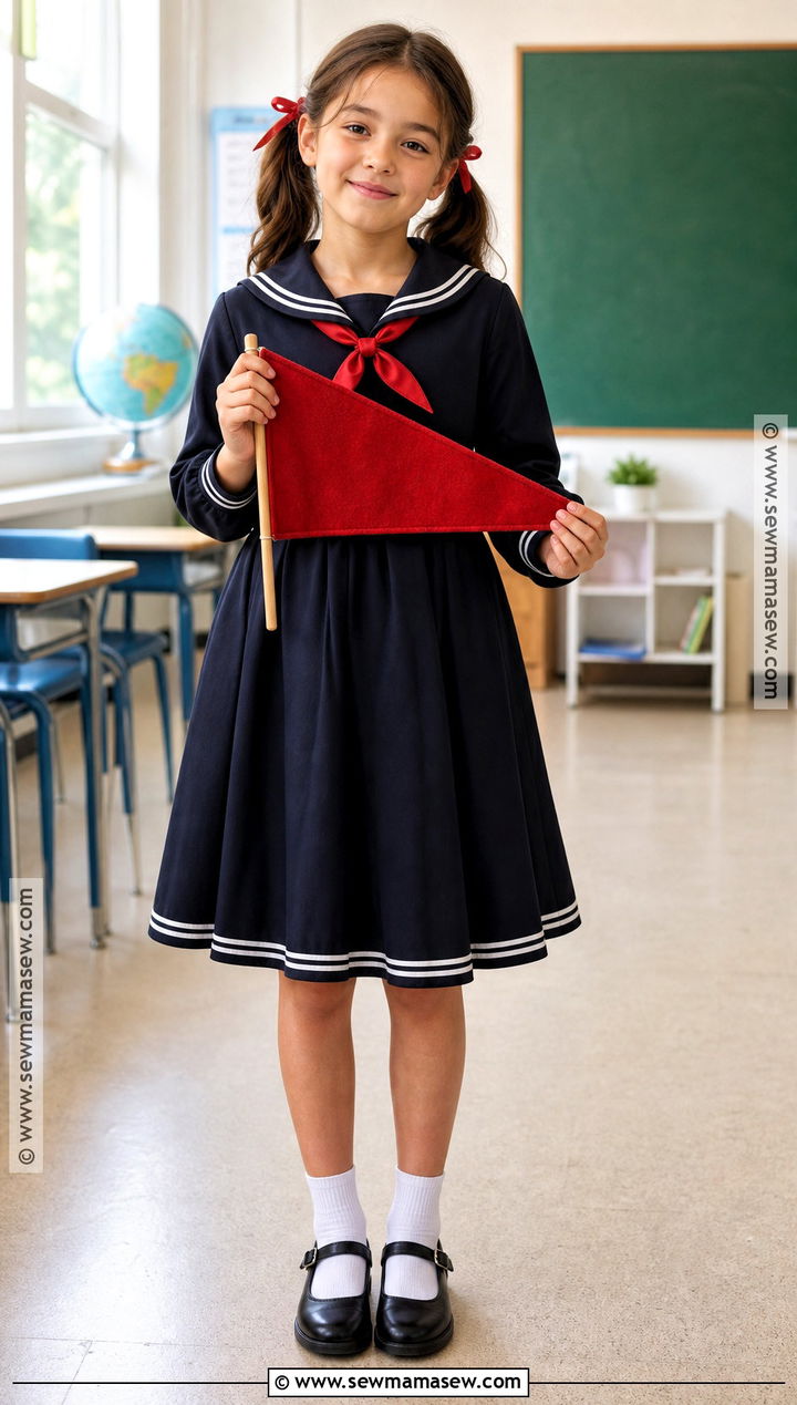 Sailor Collar Dress 50th Day of School Outfit - 30 50th day of school dress up ideas